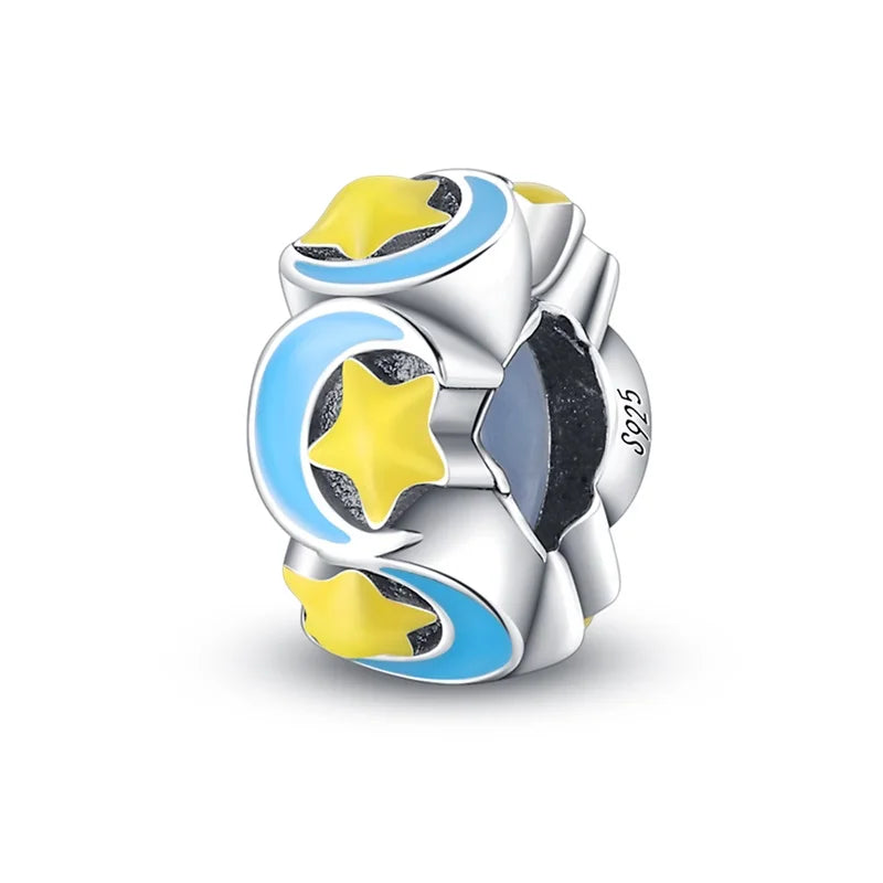 100% 925 Sterling Silver Rainbow Zircon Colorful Butterfly Dragon Shaped Silicone Stopper Charms Beads Fit DIY Bracelets Jewelry