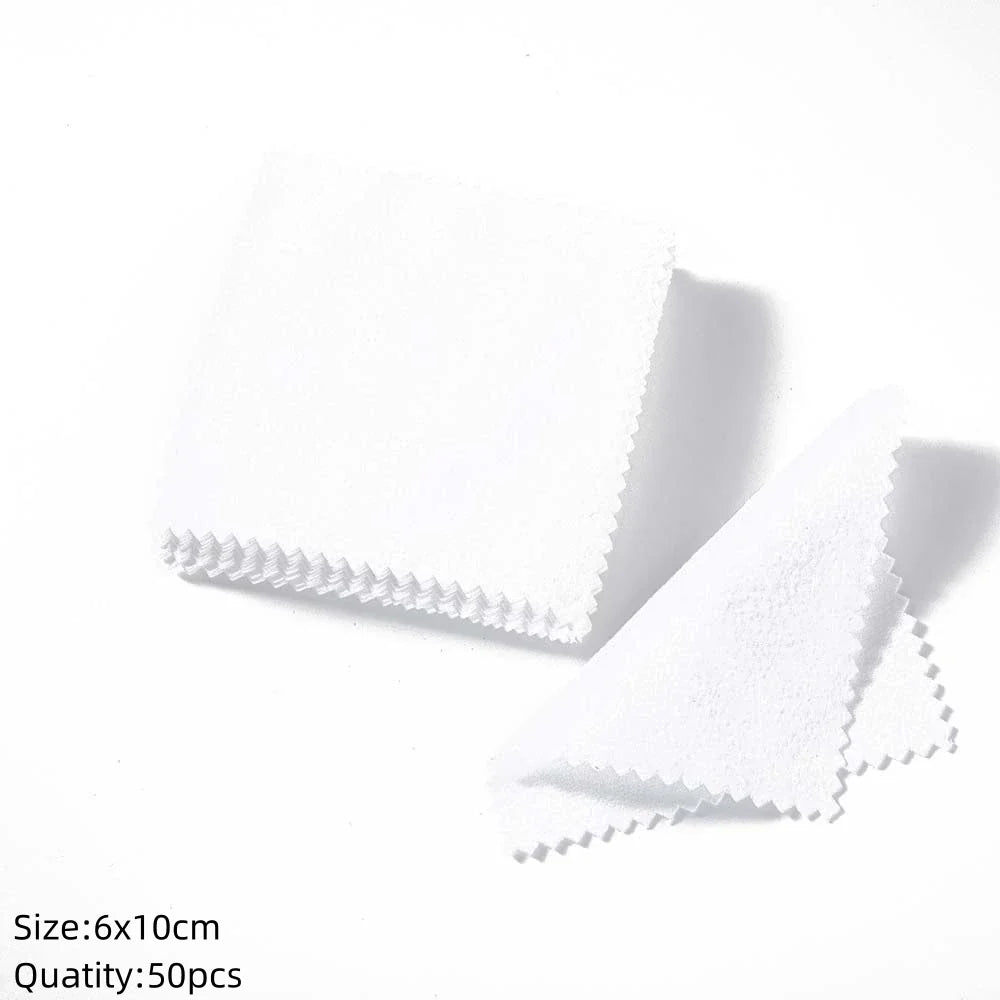 10/50pcs Soft Jewelry Cleaning Cloth Individually Wrapped For Silver Gold Platinum Glasses Watch Coins Cleaner Tools Equipment