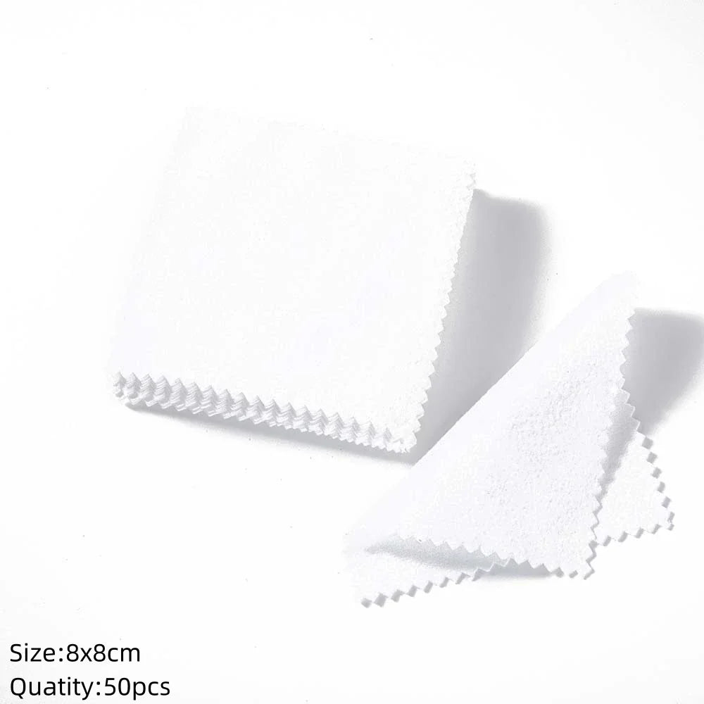 10/50pcs Soft Jewelry Cleaning Cloth Individually Wrapped For Silver Gold Platinum Glasses Watch Coins Cleaner Tools Equipment