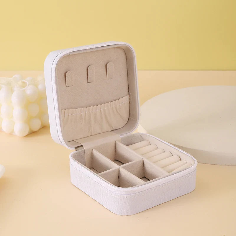 Simple Jewelry Box Wholesale Travel Portable Ring Necklace Earrings Studs Earrings Storage Box Jewelry Organizer