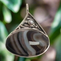 Sterling Silver Agate and Pearl Pendant