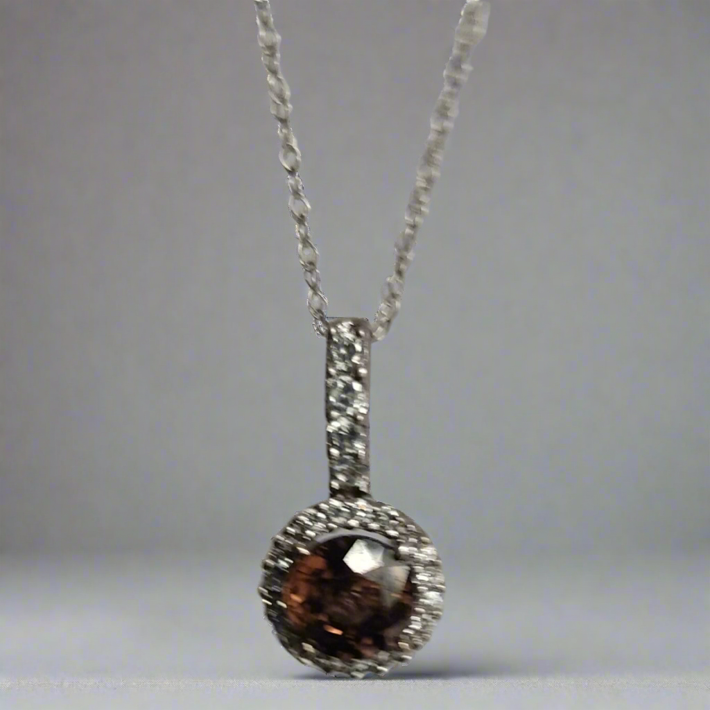 10K Gold Sapphire Pendant and Rope Chain