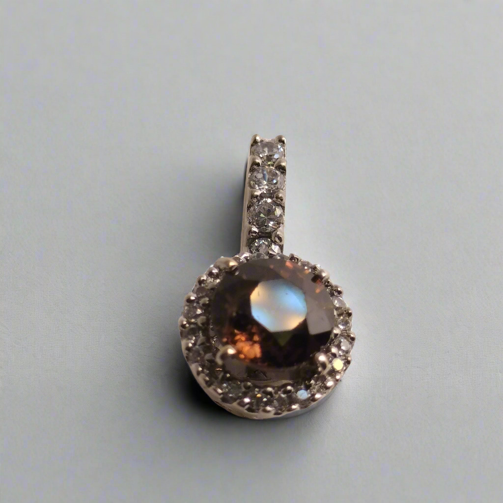 10K Gold Sapphire Pendant and Rope Chain