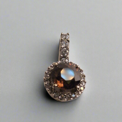 10K Gold Sapphire Pendant and Rope Chain