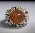 Sterling Silver Cats Eye and Cubic Zirconia Ring