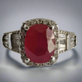 Sterling Silver Ruby and Topaz Ring