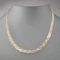 Sterling Silver Braided Herringbone Necklace