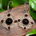 Sterling Silver Garnet Earrings