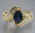 10k Gold Sapphire and Diamond Ring