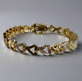 Sterling Silver Gold Plated Diamond Tennis Bracelet