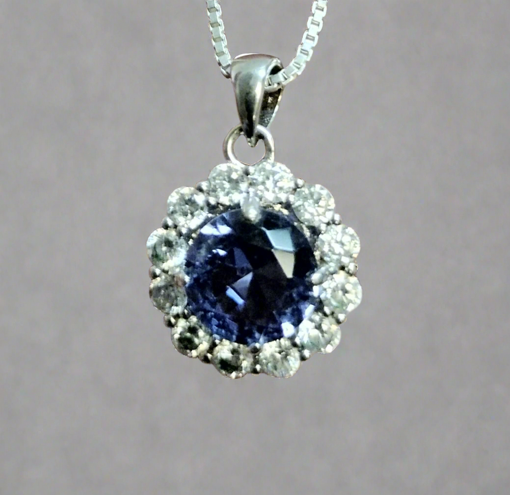 Sterling Silver Cubic Zirconia Pendant and Chain