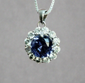 Sterling Silver Cubic Zirconia Pendant and Chain