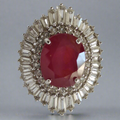 Sterling Silver Ruby and Cubic Zirconia Ring