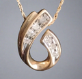 10k Gold Diamond Pendant and Chain