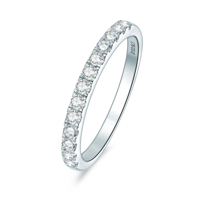 ANZIW 2 Carat All Moissanite Ring Bridal Sets Silver 925 Solitaire Engagement Wedding Rings & Stackable Eternity Bands for Women