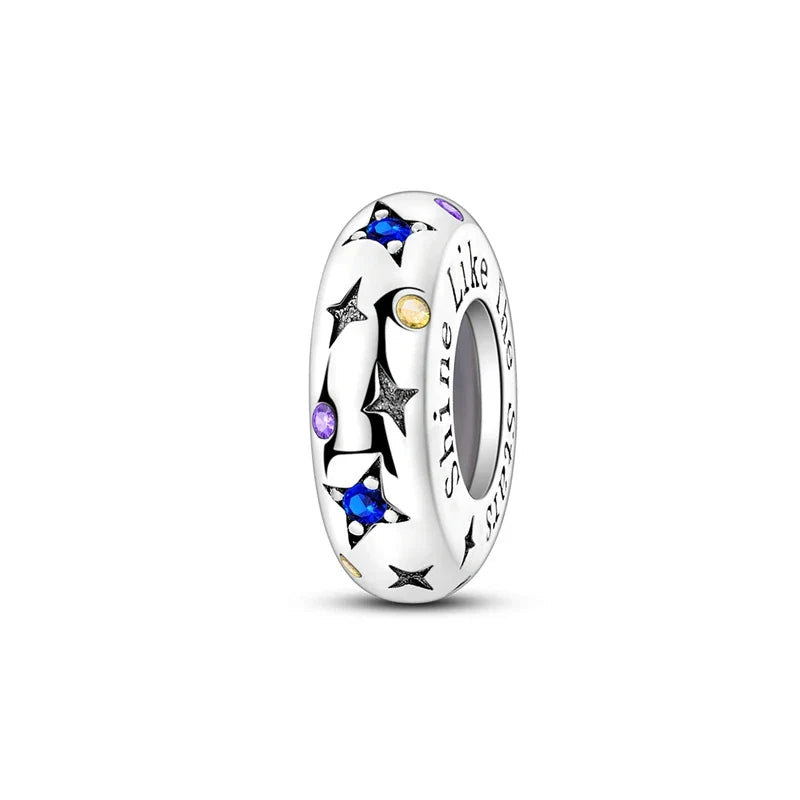 100% 925 Sterling Silver Rainbow Zircon Colorful Butterfly Dragon Shaped Silicone Stopper Charms Beads Fit DIY Bracelets Jewelry