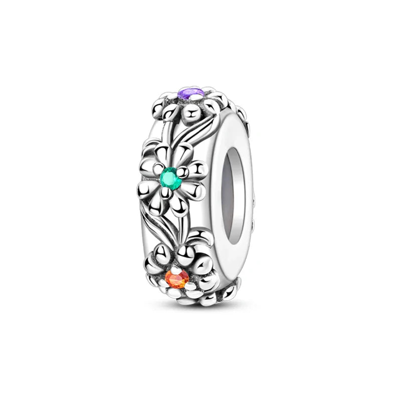 100% 925 Sterling Silver Rainbow Zircon Colorful Butterfly Dragon Shaped Silicone Stopper Charms Beads Fit DIY Bracelets Jewelry