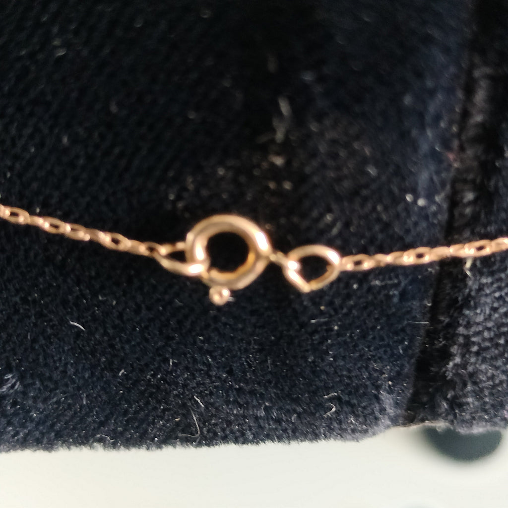 14k Gold Spinel and Diamond Pendant and Chain
