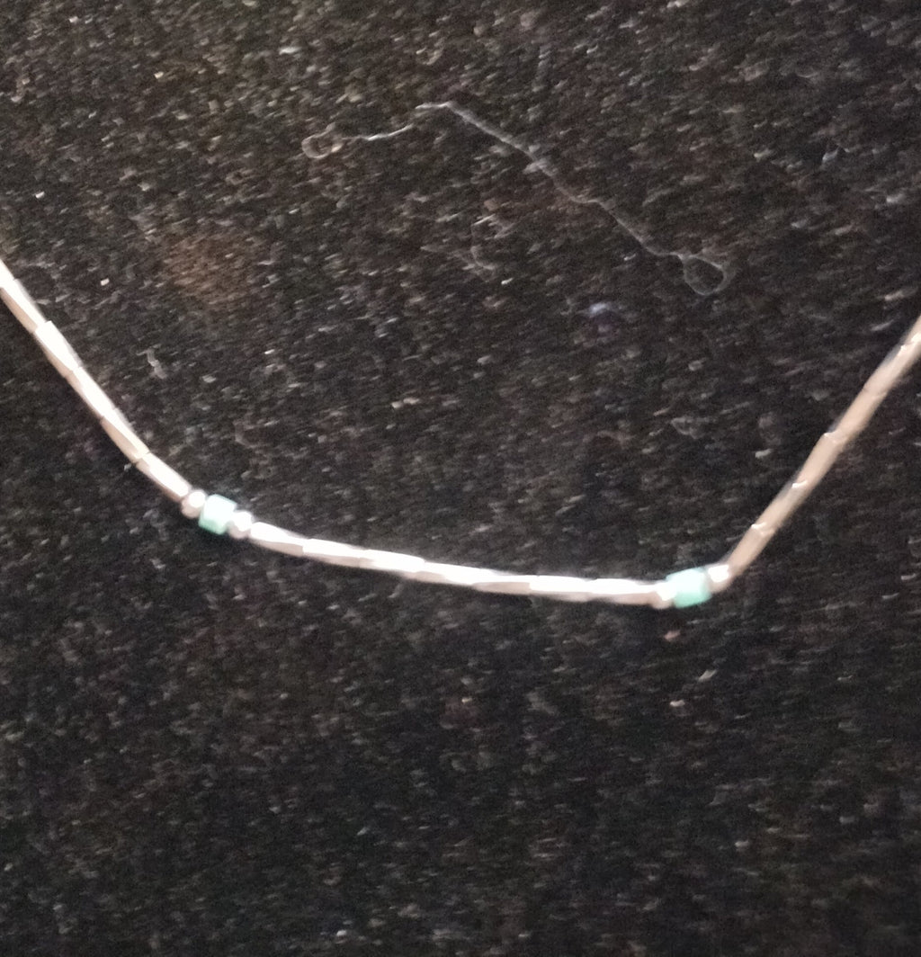 Sterling Silver liquid Turquoise Necklace