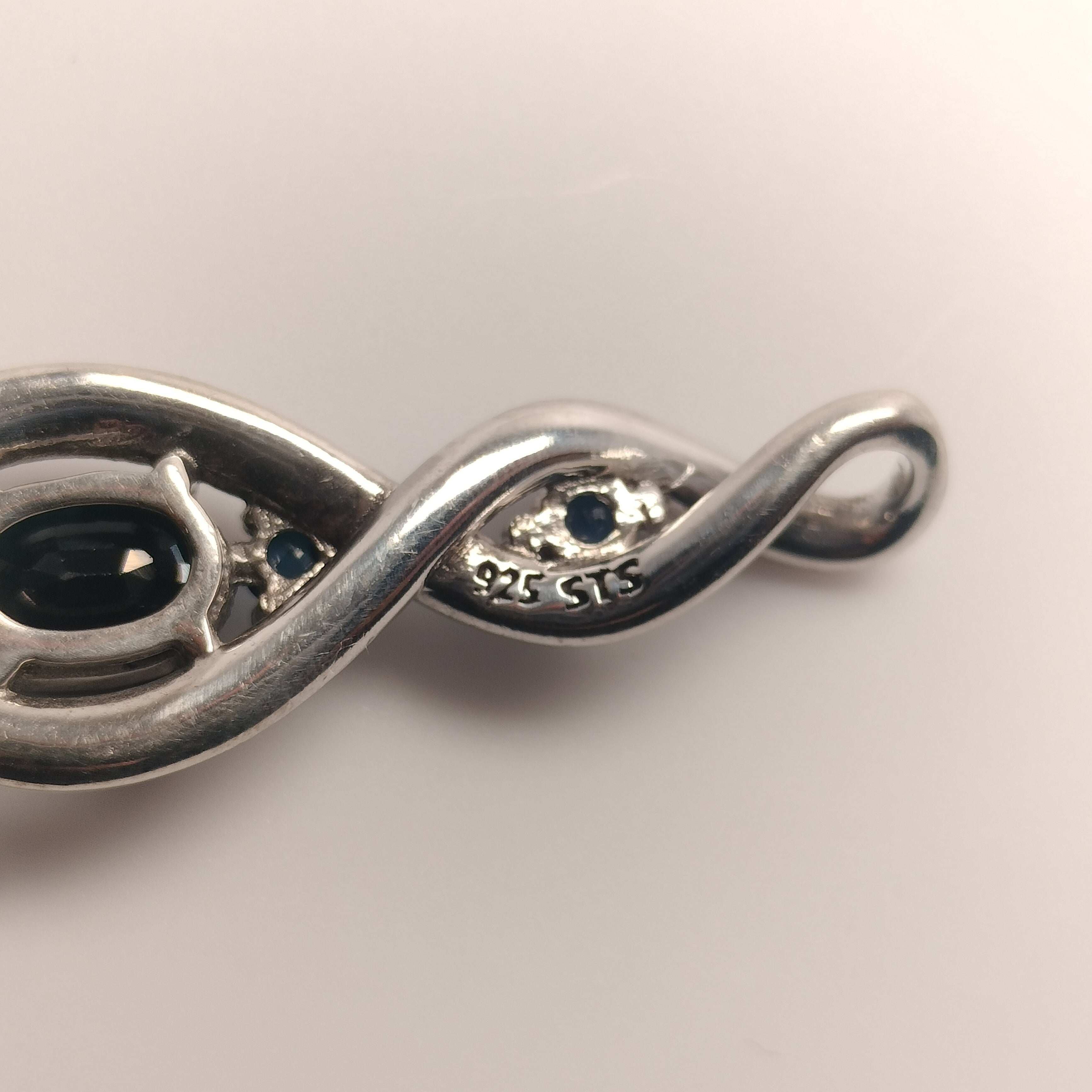 Sterling Silver Blue Sapphire Pendant