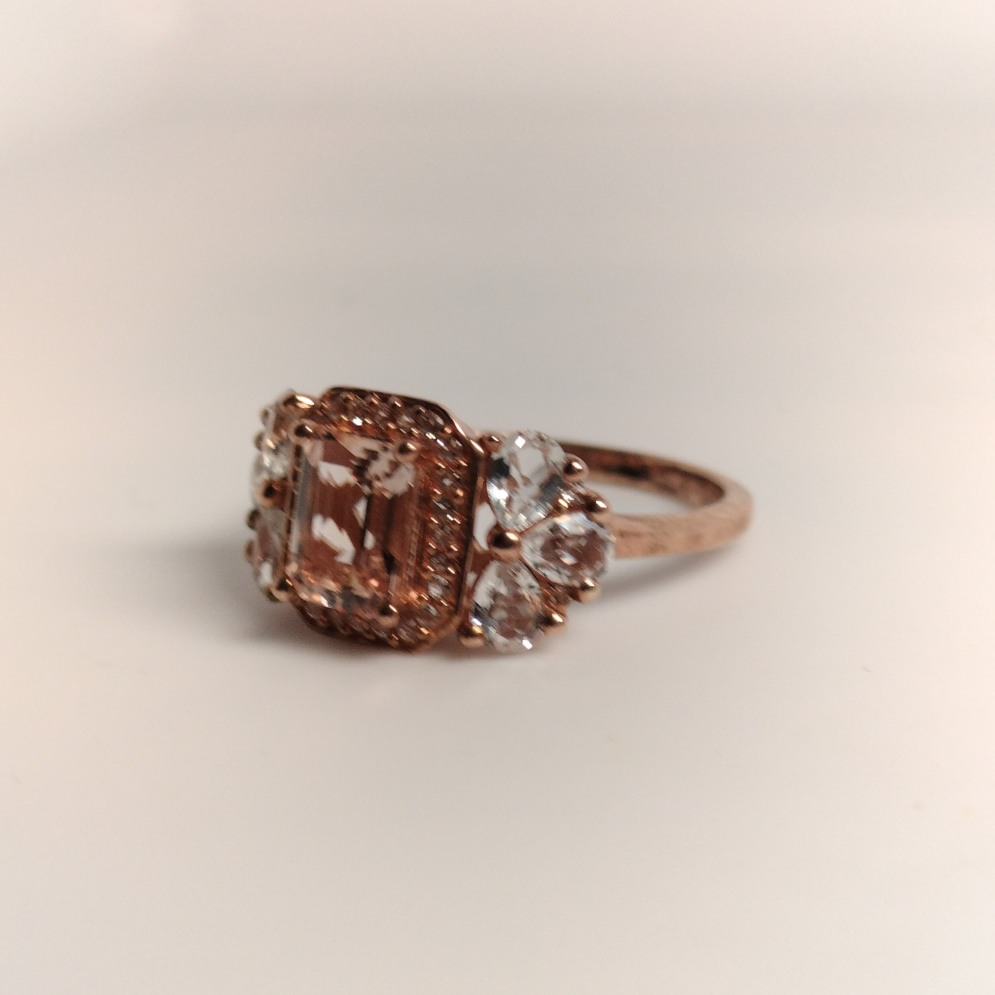 Sterling Silver Rose Gold Plated Topaz Ring