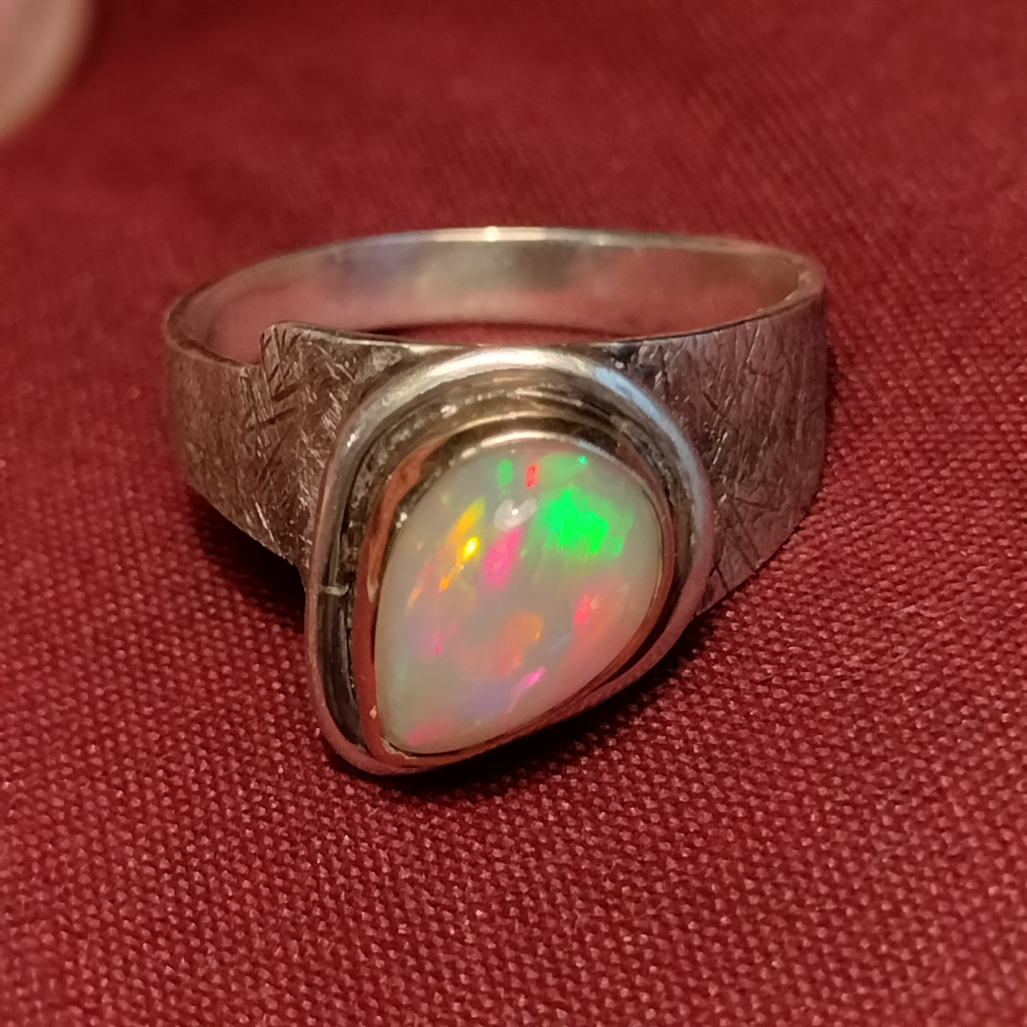 Sterling Silver and 14k Gold Opal ring