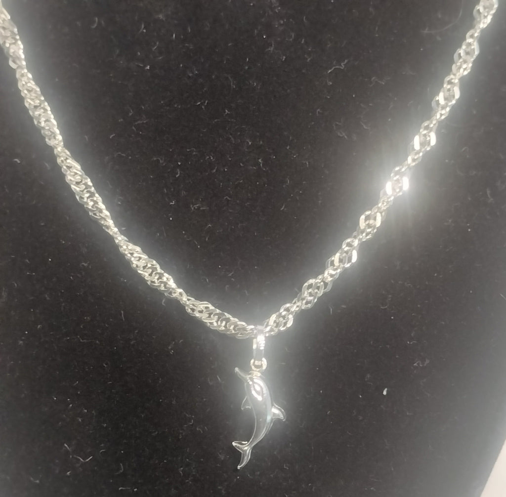 Sterling Silver Dolphin Pendant and chain