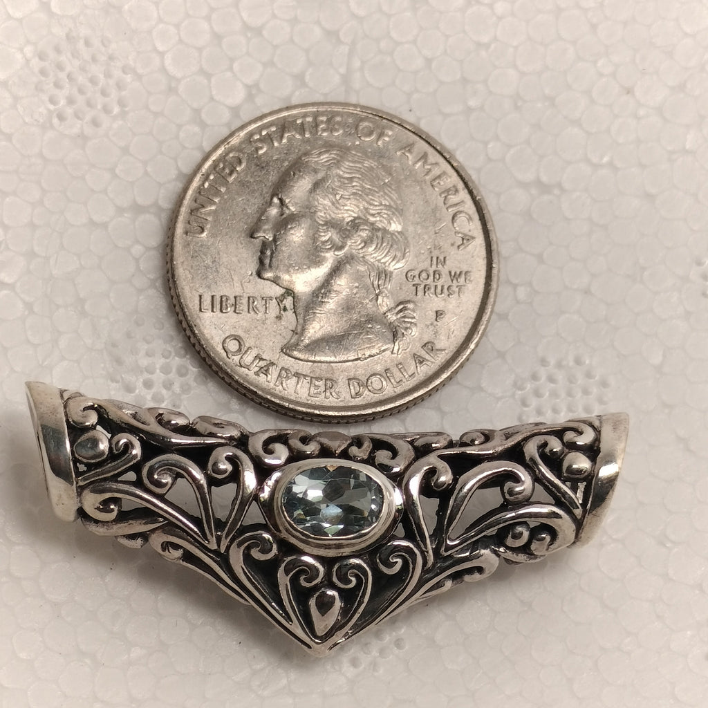 Sterling Silver Blue Topaz Pendant