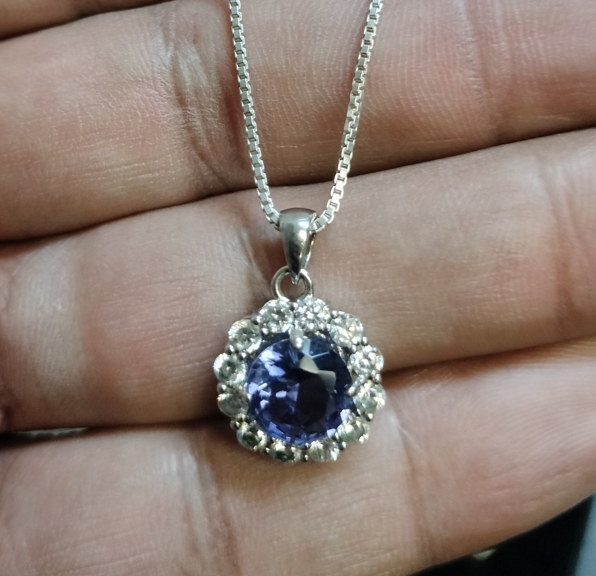 Sterling Silver Cubic Zirconia Pendant and Chain