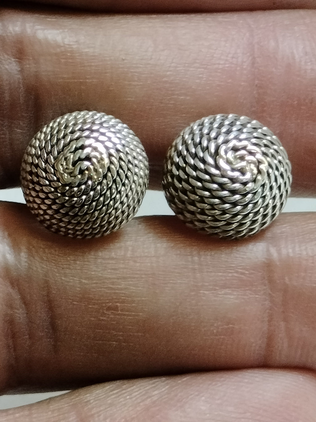 Sterling Silver Dome Earrings