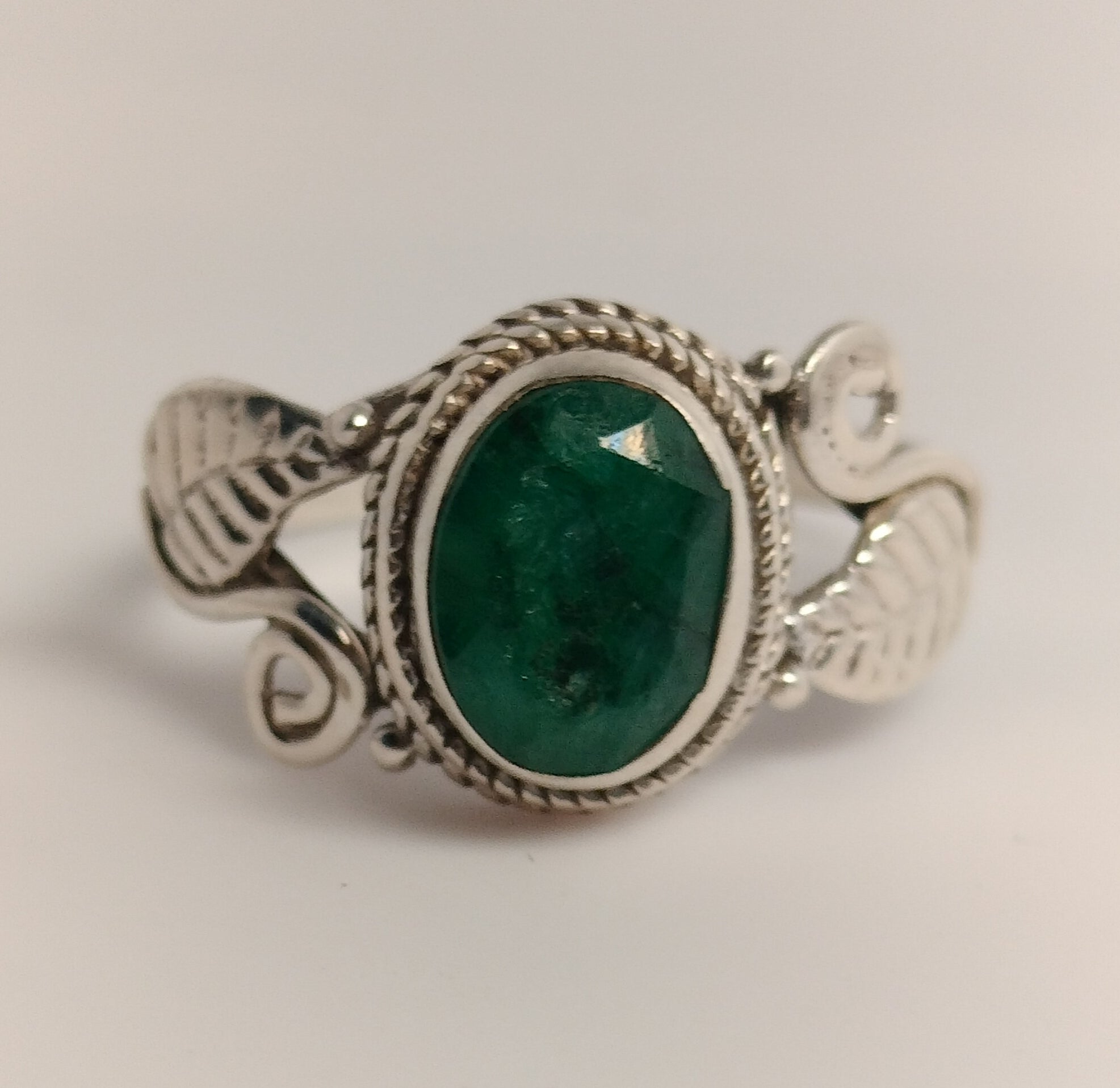 Sterling Silver Emerald Ring