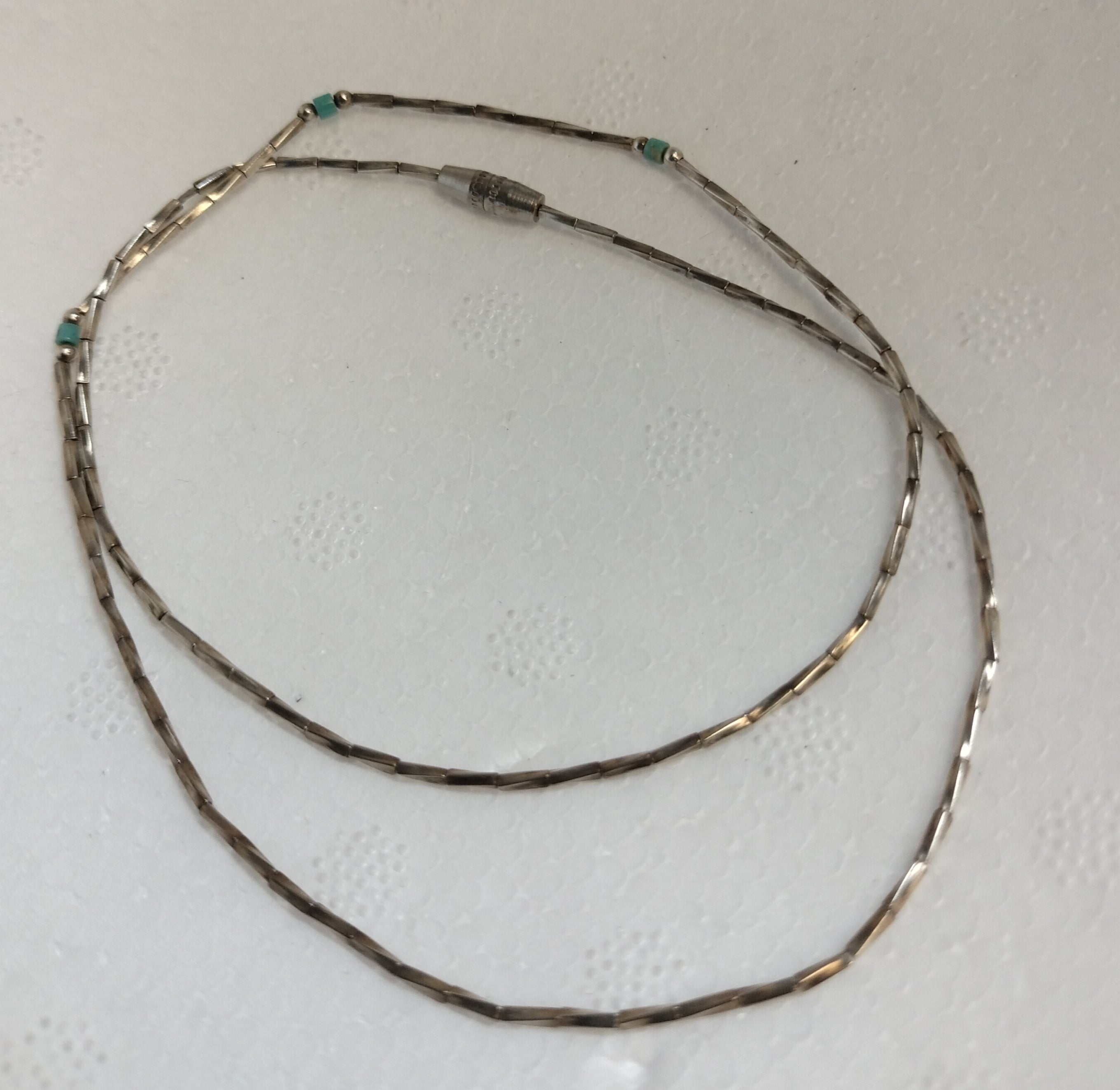 Sterling Silver liquid Turquoise Necklace