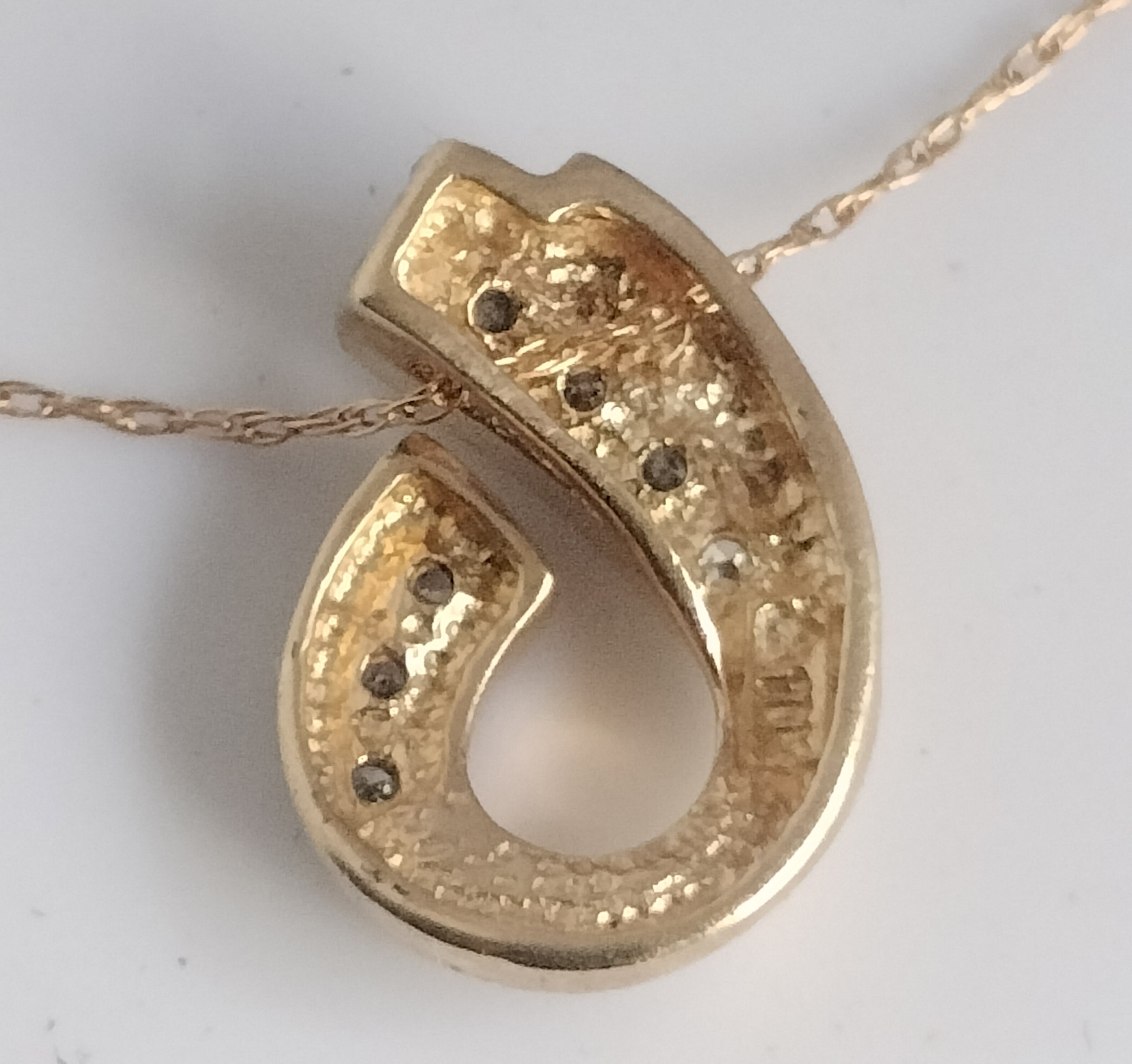 10k Gold Diamond Pendant and Chain