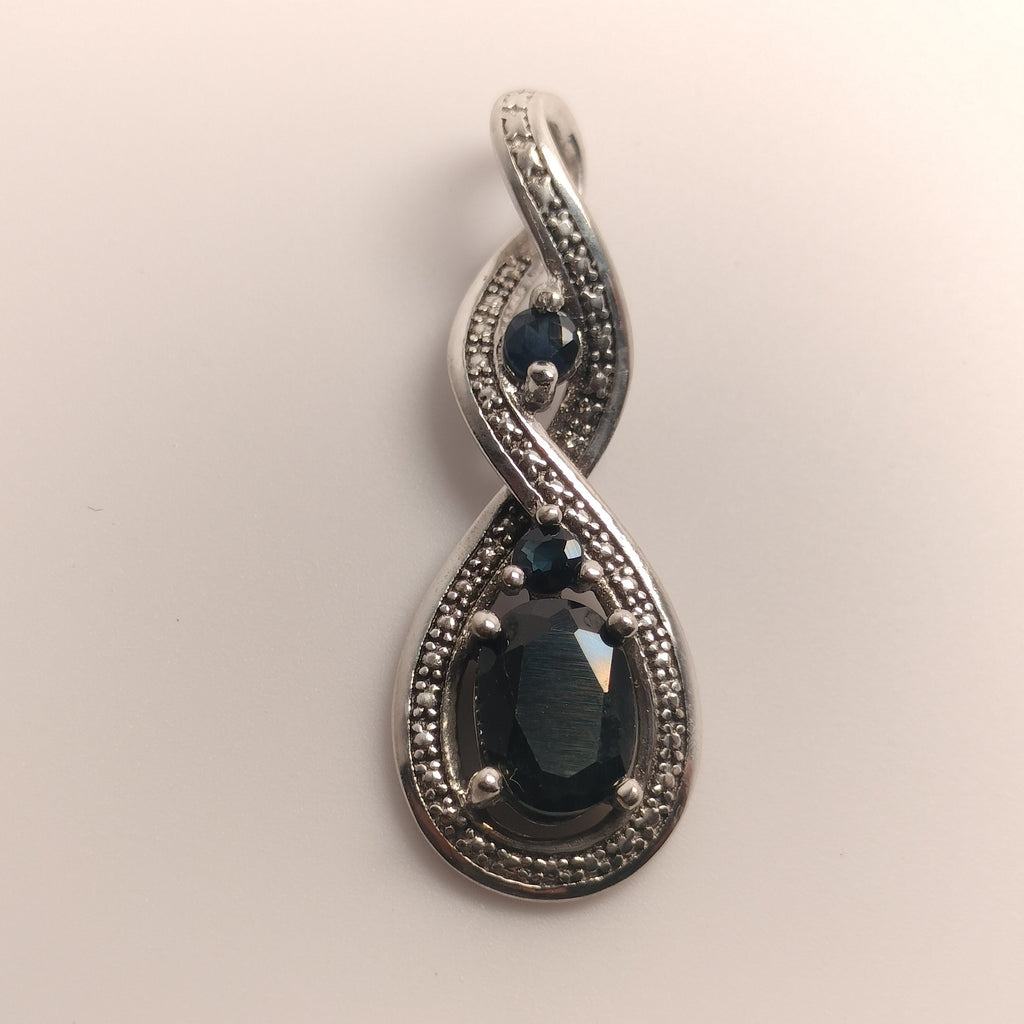 Sterling Silver Blue Sapphire Pendant