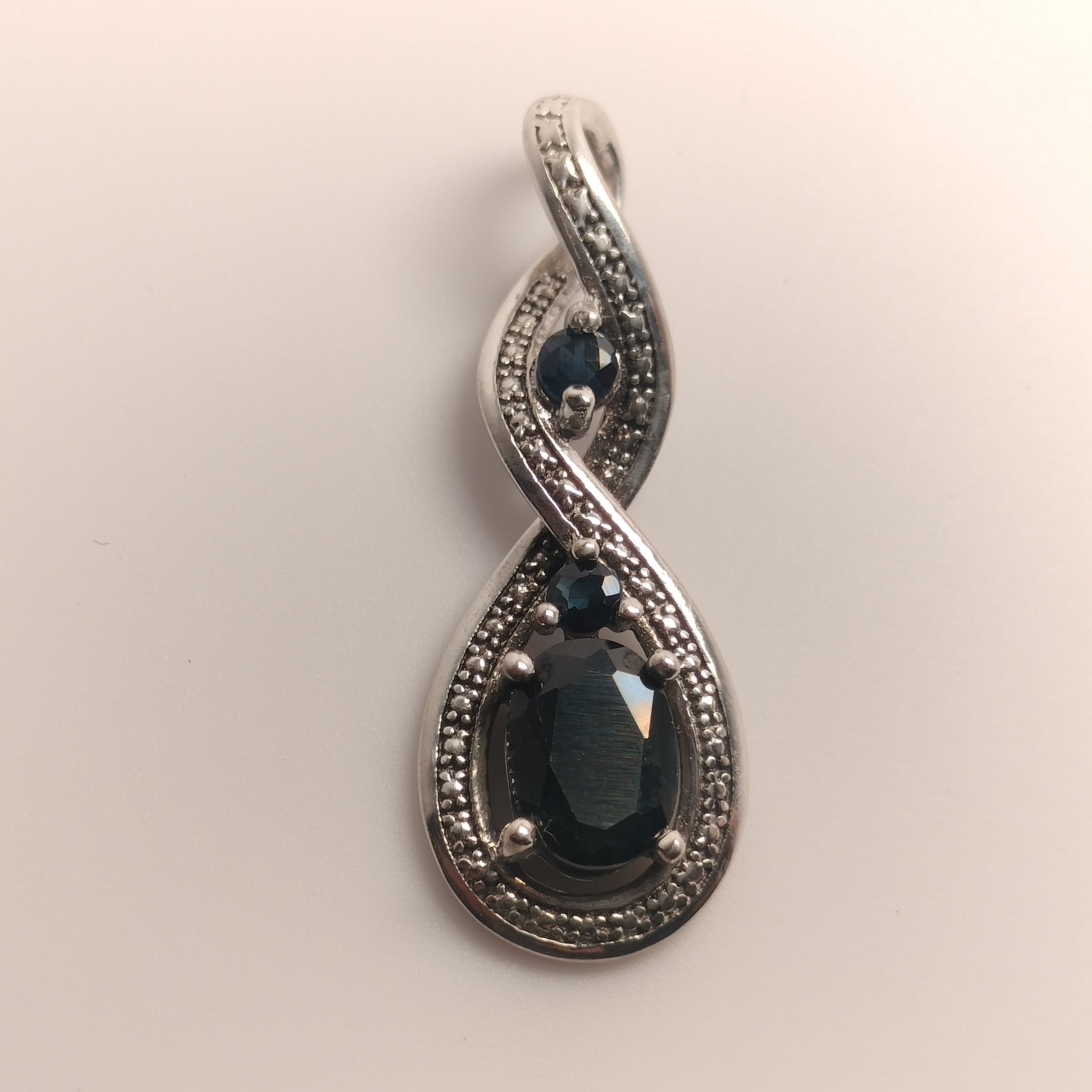 Sterling Silver Blue Sapphire Pendant