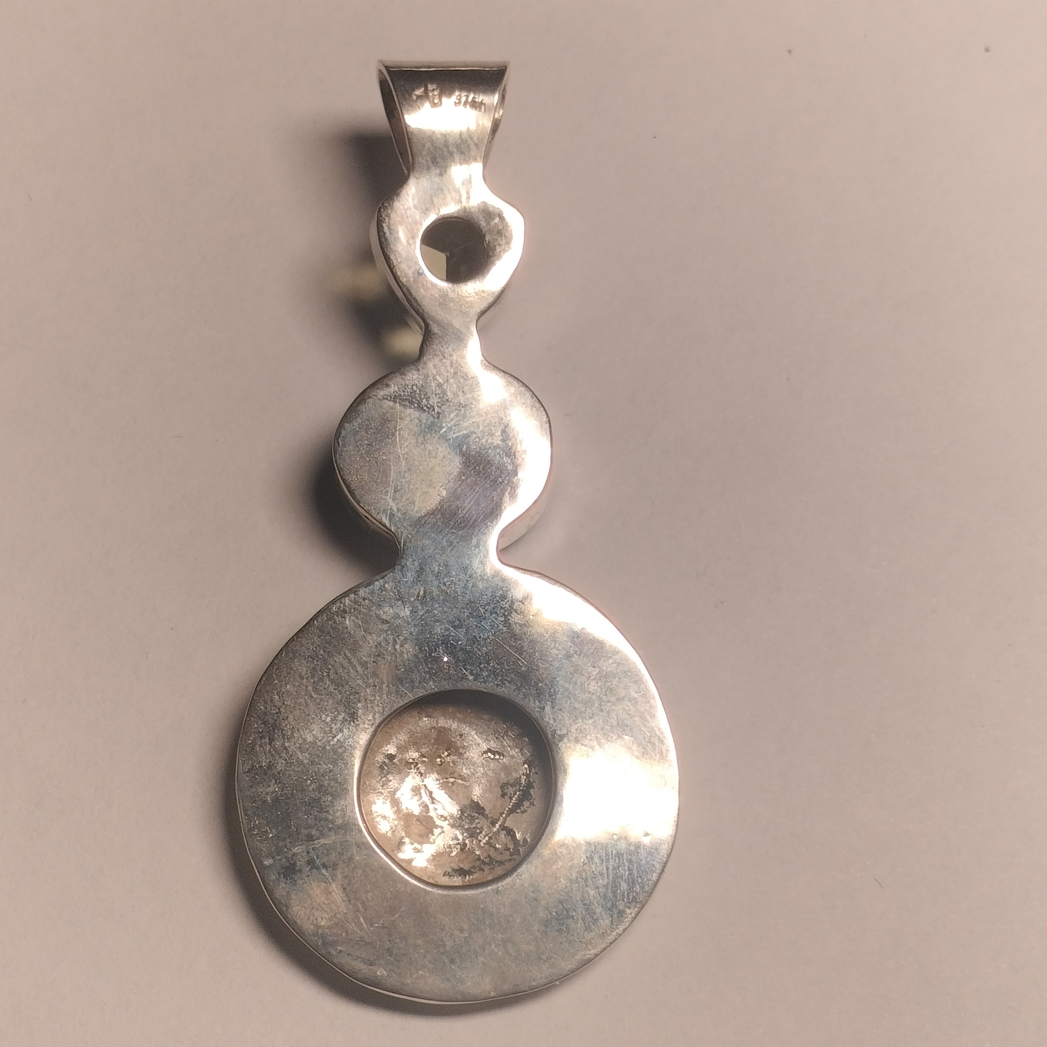 Sterling Silver Opal and Lemon Quartz Pendant