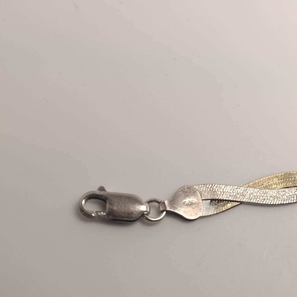Sterling Silver Braided Herringbone Bracelet