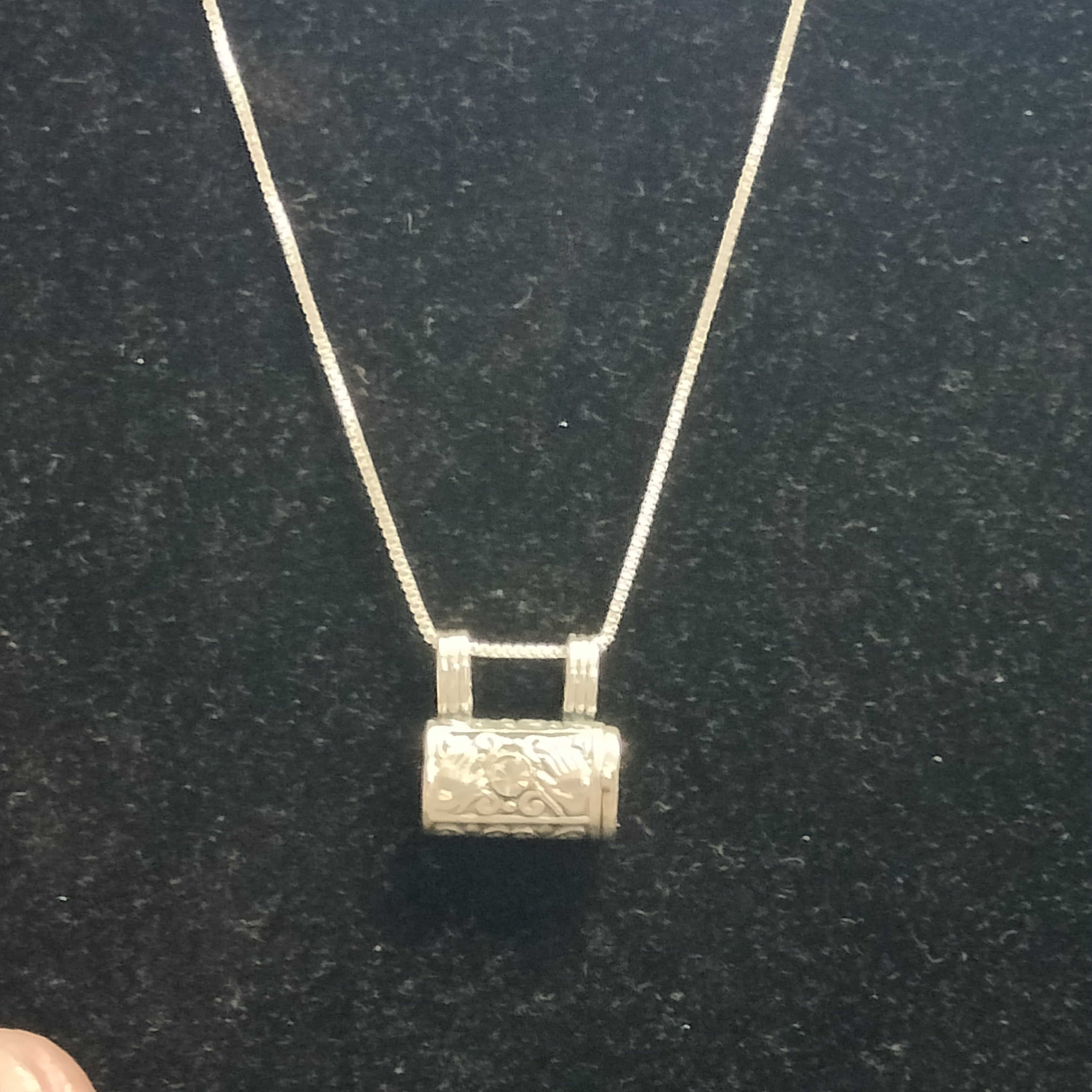 Sterling Silver Rhinestone Purse Pendant and Chain