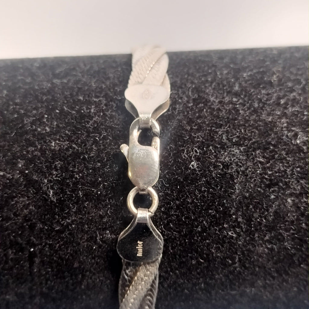 Sterling Silver Braided Herringbone Bracelet