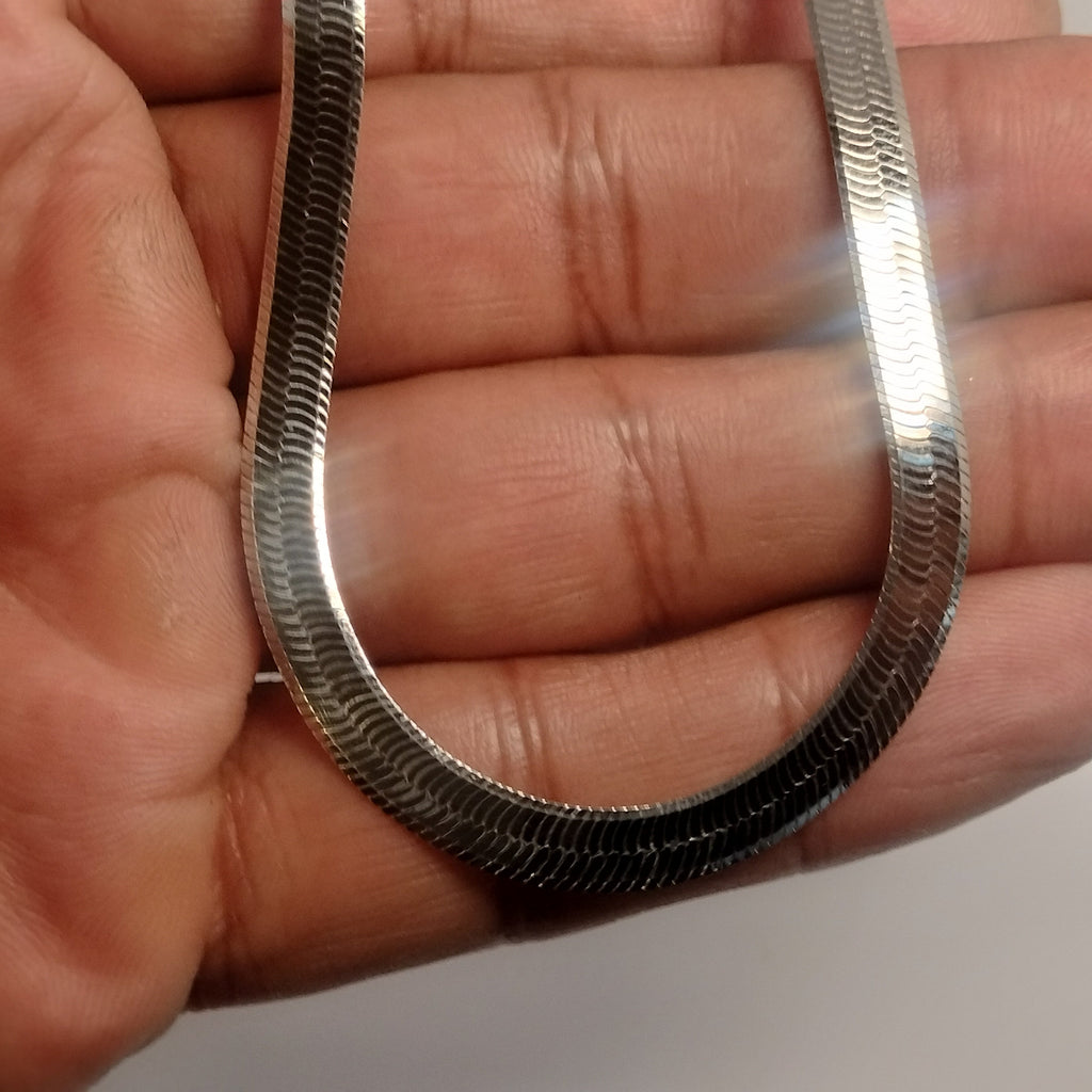 Sterling Silver Herringbone Necklace