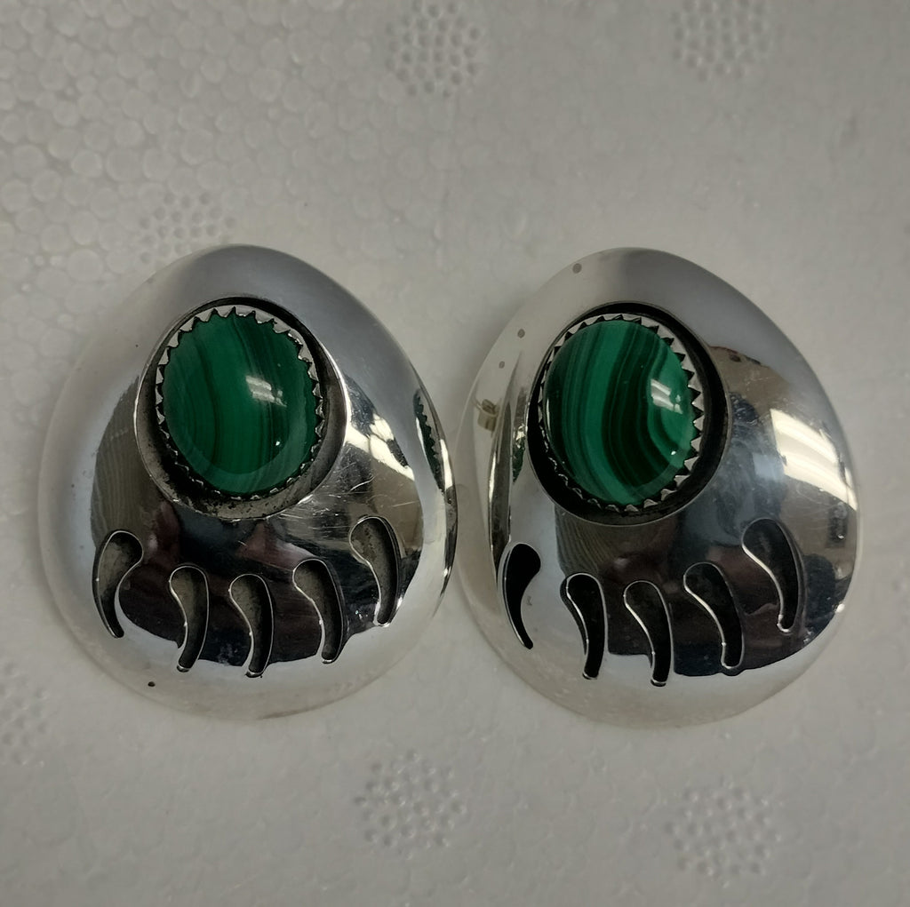Sterling Silver Malachite Earrings