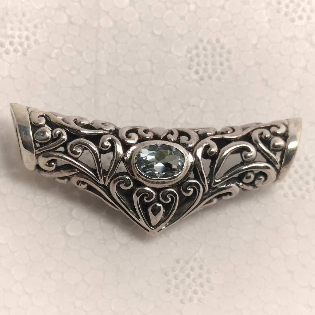 Sterling Silver Blue Topaz Pendant
