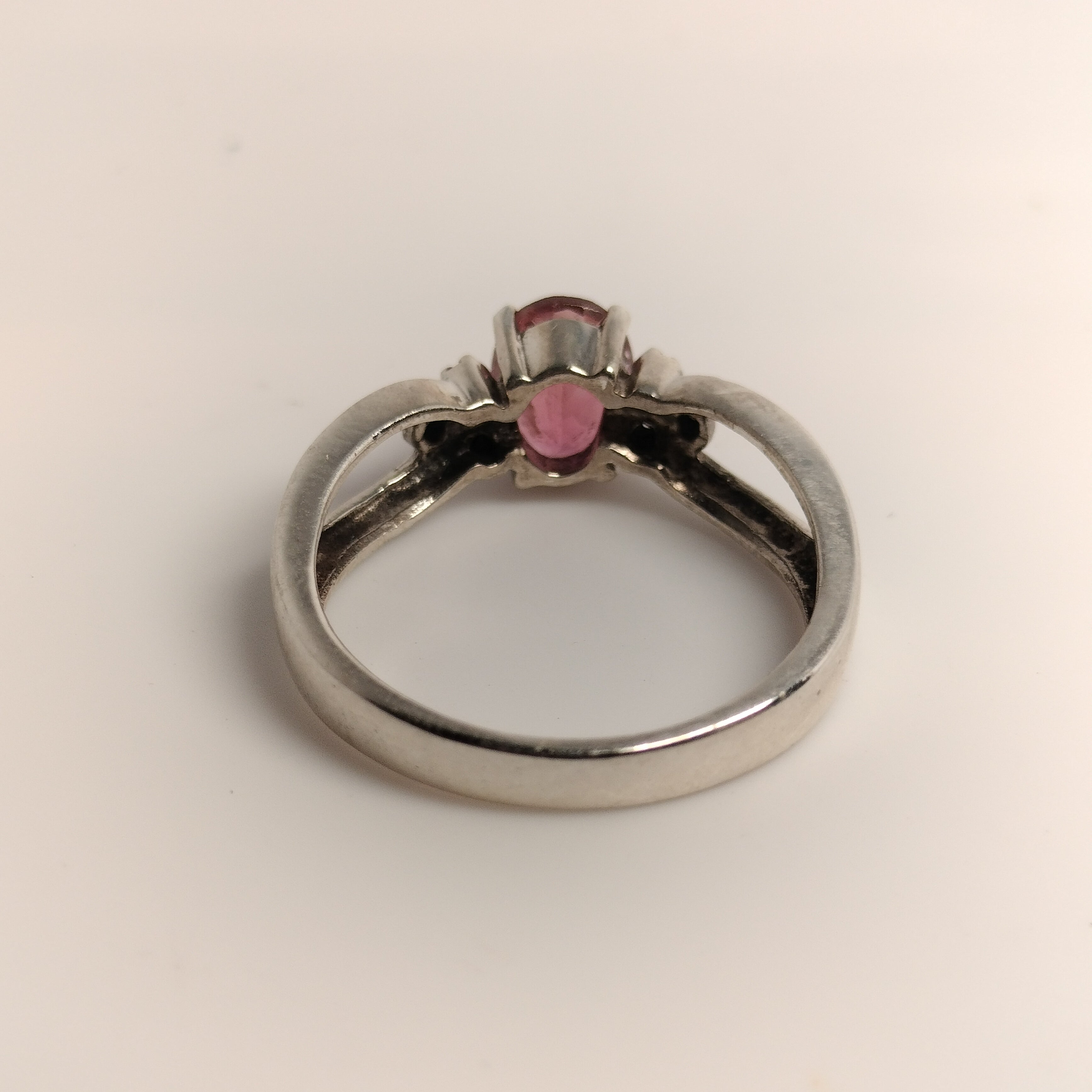 Sterling Silver Tourmaline and Diamond Ring