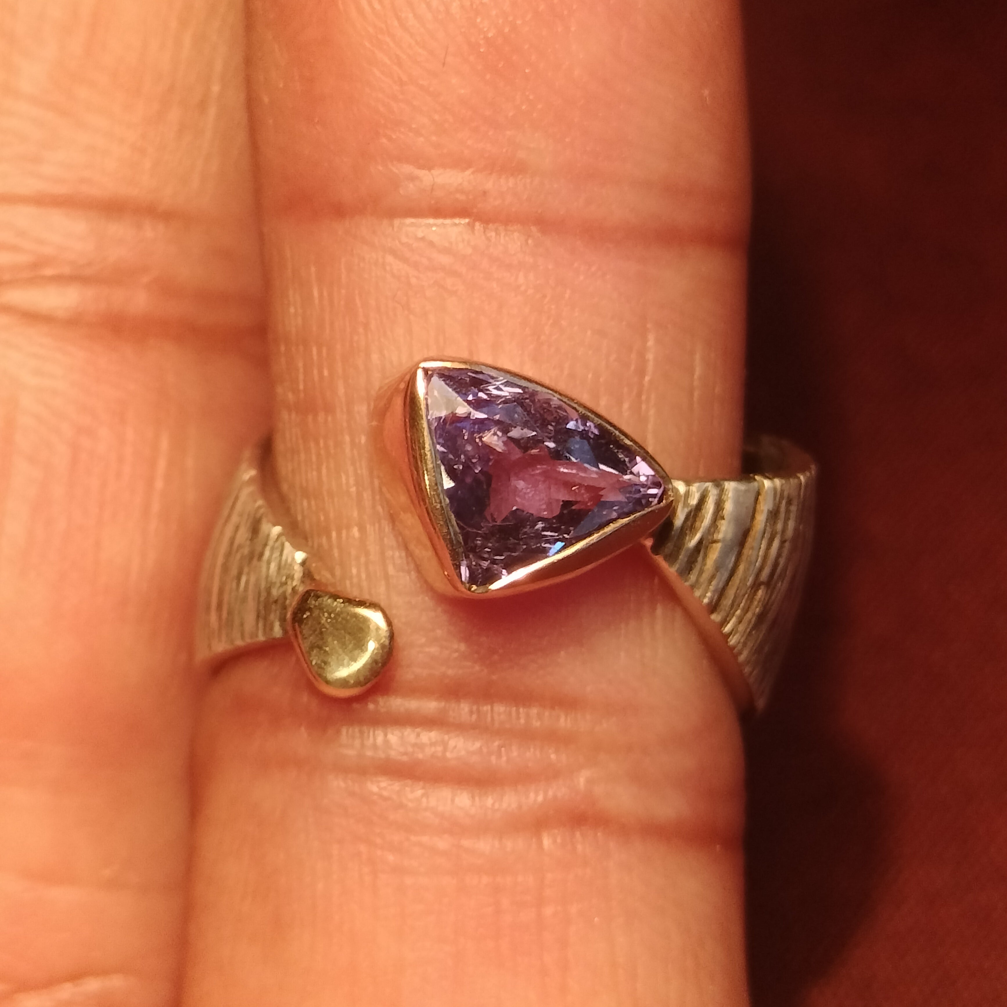 Sterling Silver and 14k Gold Tanzanite Ring