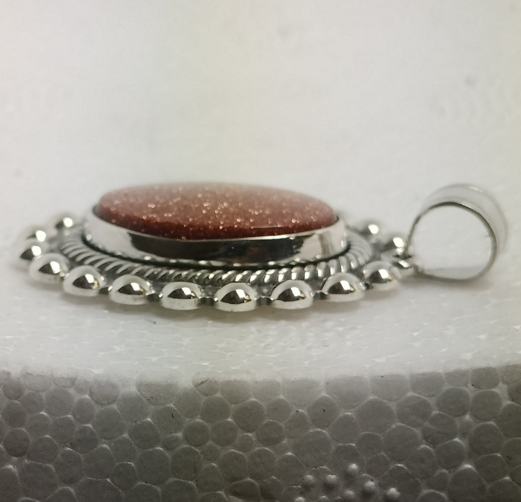 Sterling Silver Goldstone Pendant
