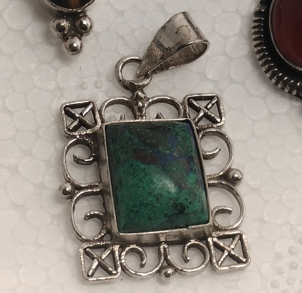 Assorted Lot of Sterling Silver Gemstone Pendants