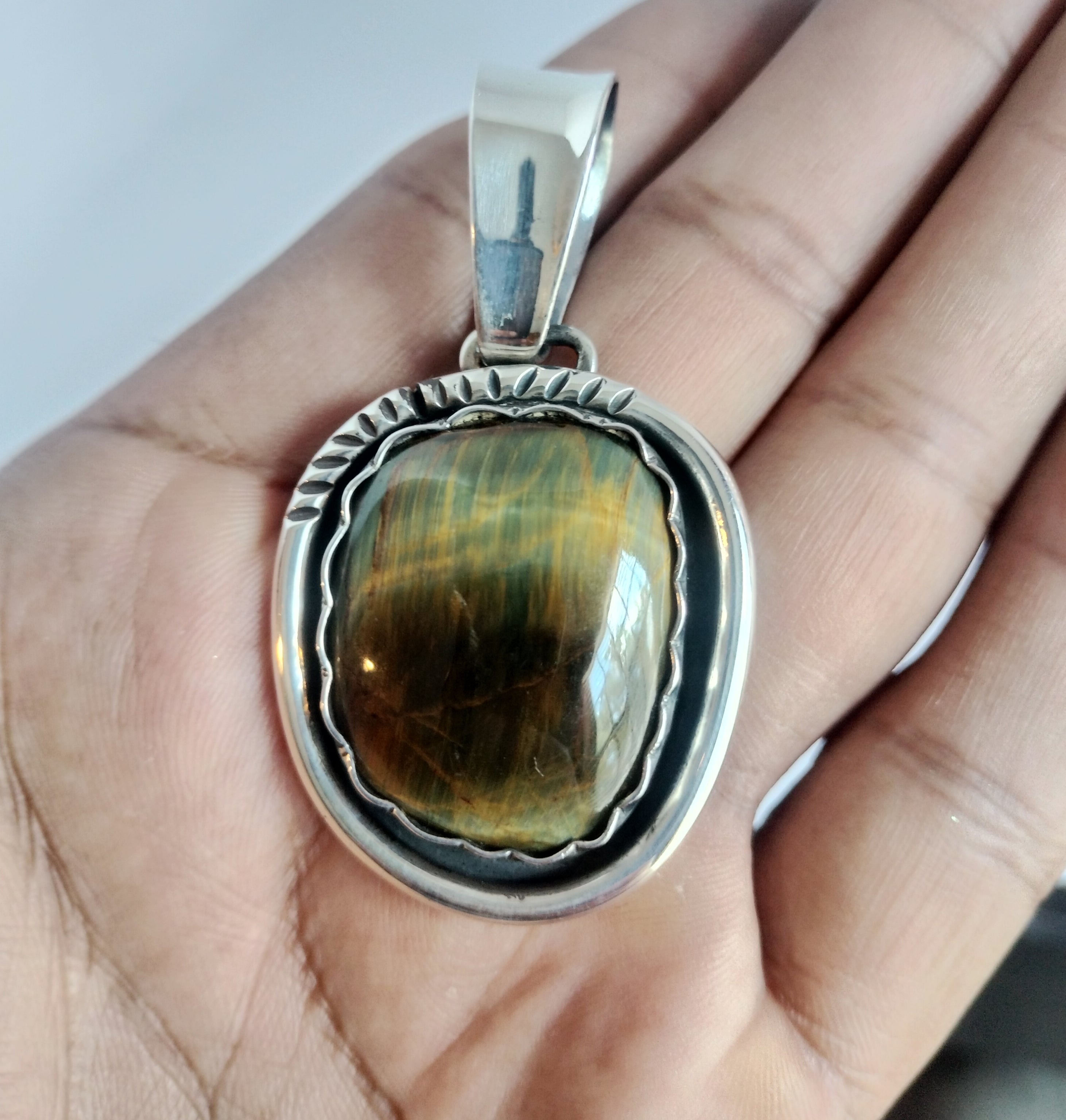 Sterling Silver Tigereye Pendant