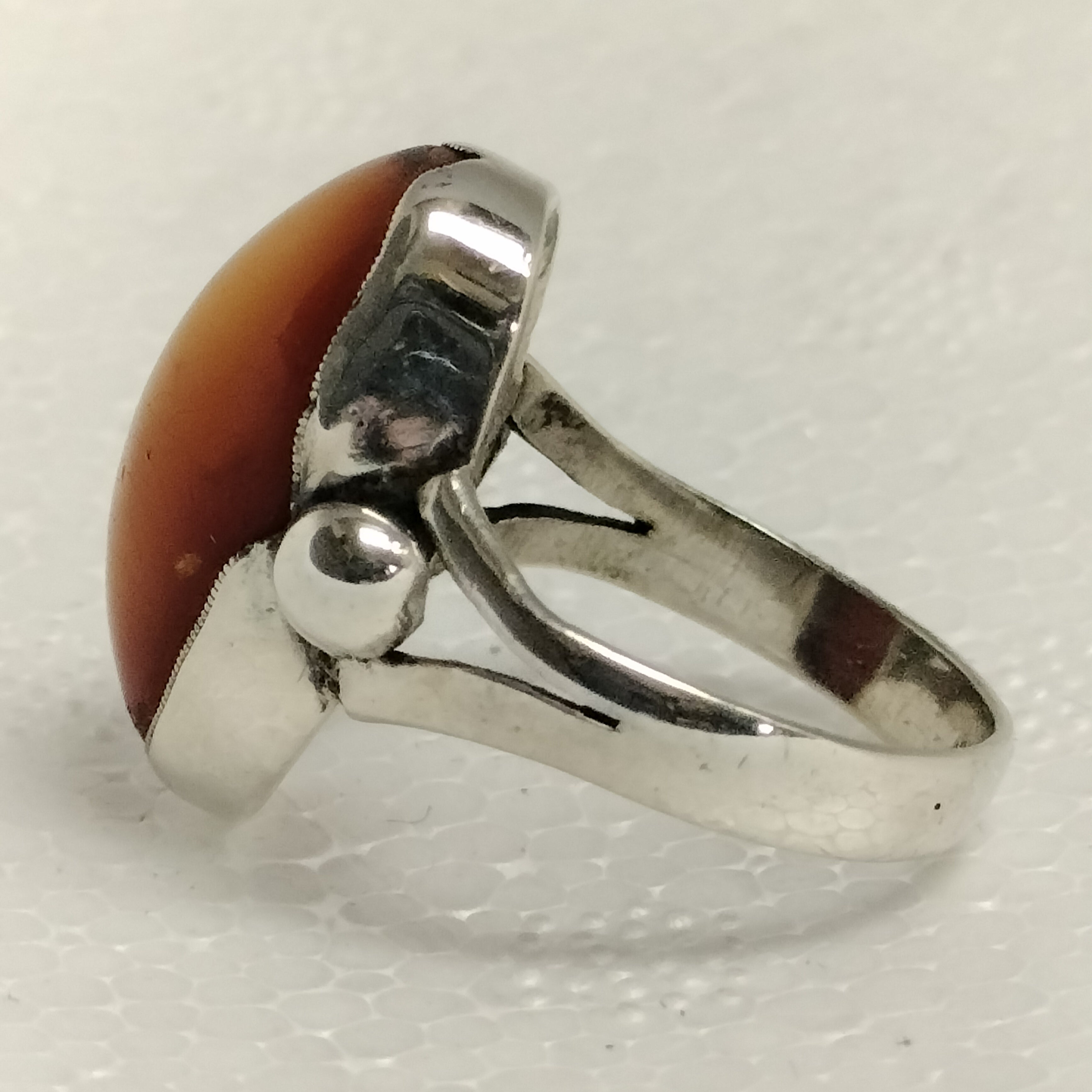 Sterling Silver Amber Ring