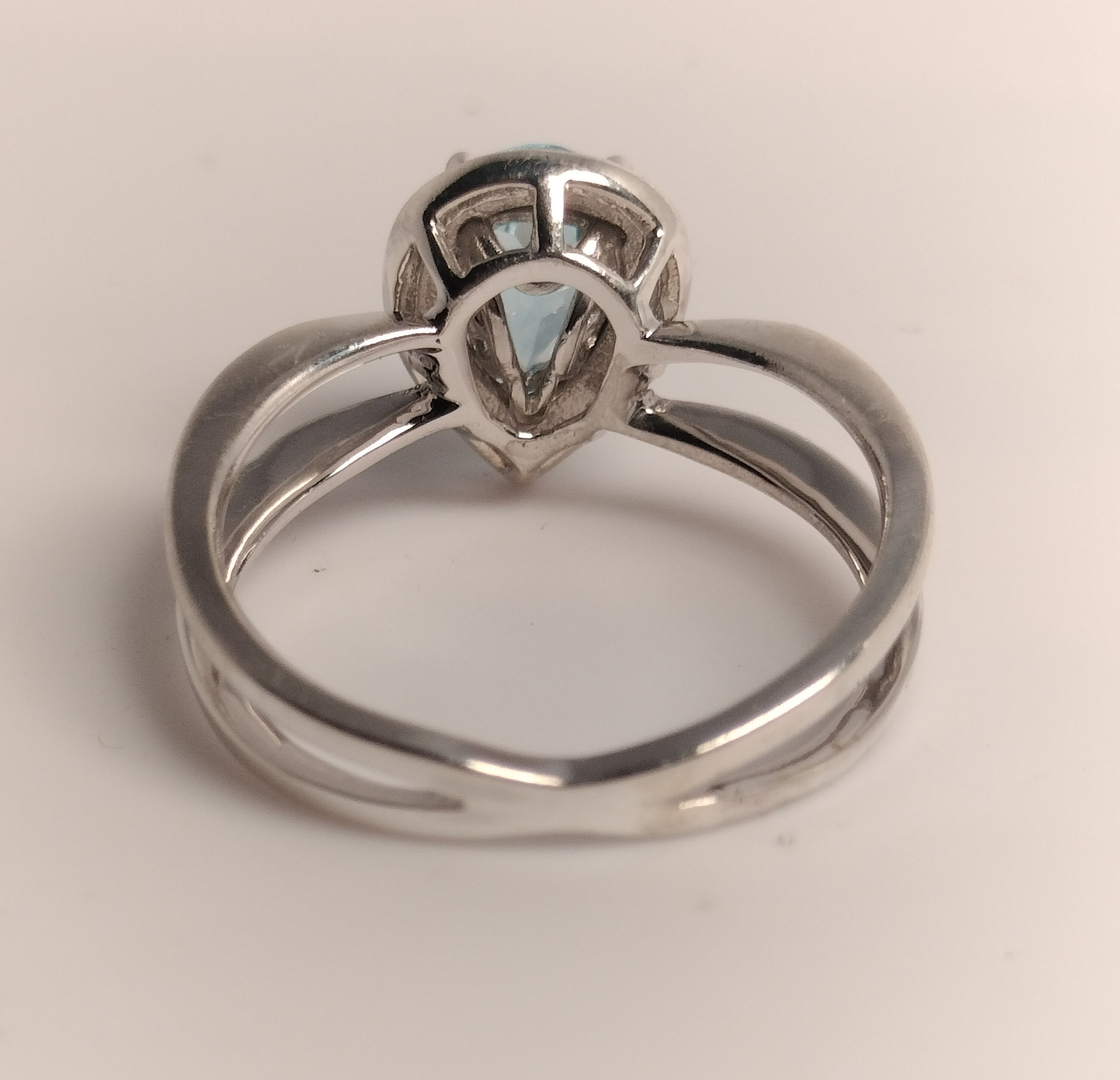 Sterling Silver Blue Topaz and Diamond Ring