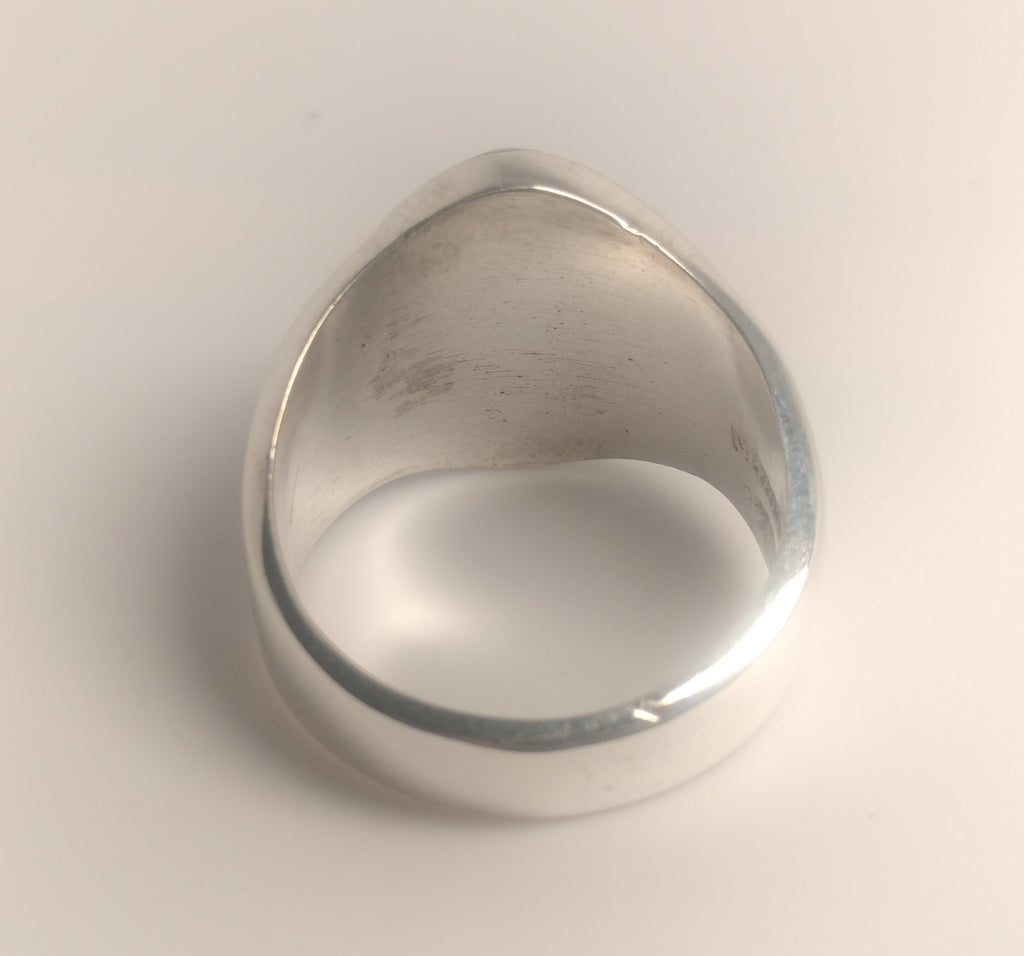 Sterling Silver Malachite and Mother of Pearl Ring
